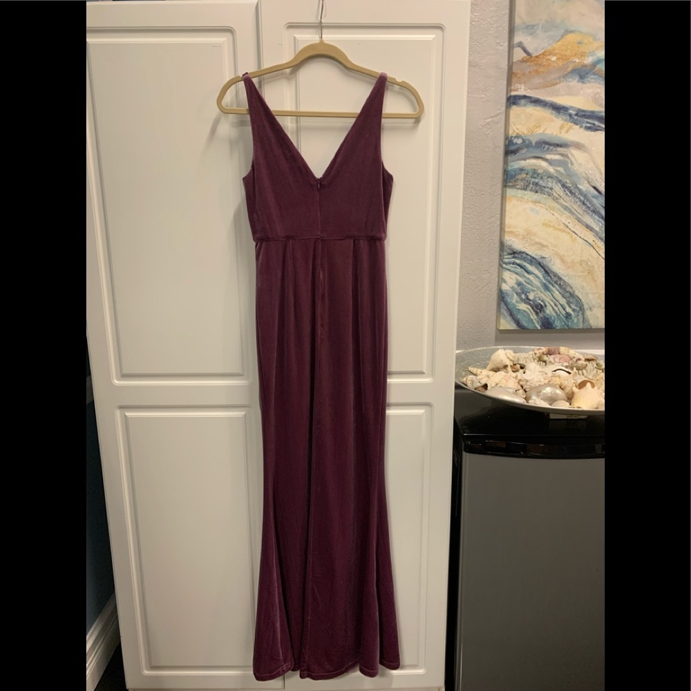 Purple velvet Mermaid maxi dress
